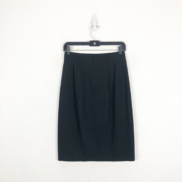 Akris Punto Stretch Virgin Wool Crepe Pencil Skirt Size 4 Black Work Wear - Picture 12 of 13